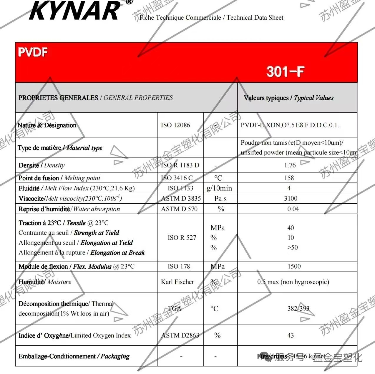 301F PVDF粉 阿科玛Kynar®打印机油墨涂料纤维超滤水处理膜原材料聚偏二氟乙烯